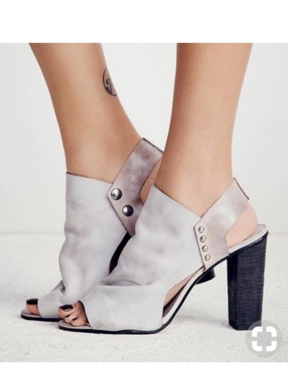 Free people Gray Leather Open-Toe Slingback Women’s Heels size 37